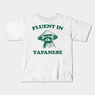 Fluent in Yapanese Shirt, Unisex Tee, Meme T Shirt, Funny T Shirt, Vintage Drawing T Shirt, Racoon Shirt, Animal Shirt, Sarcastic Kids T-Shirt